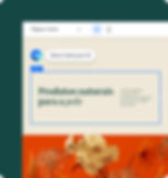 Miniatura de uma landing page com flores em um fundo laranja, mostrando o criador de texto com IA do Wix.