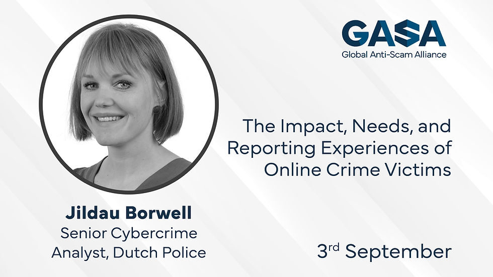 "The Impact, Needs, and Reporting Experiences of Online Crime Victims" with Jildau Borwell, Dutch Police/Open University