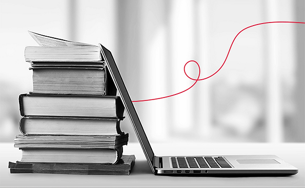 Books and laptop