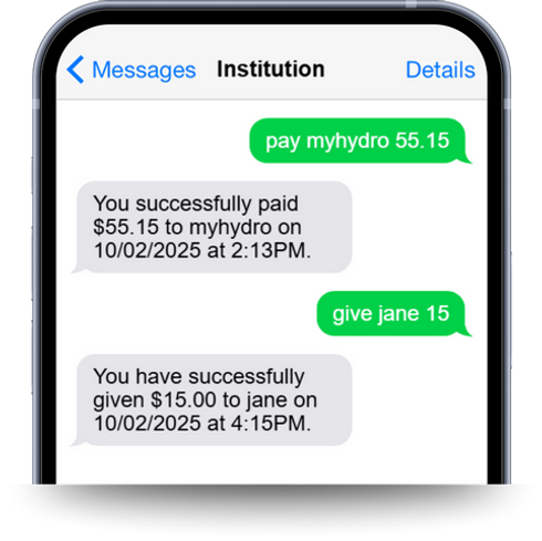 Text Channel - Banking via Text Message (SMS)